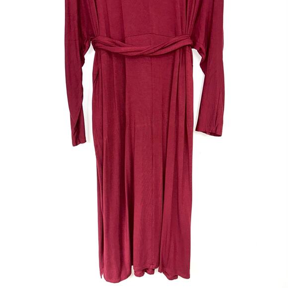 Universal Standard Modal Jersey Wrap Tie Front Dress in Cabernet Size XL - Picture 10 of 13